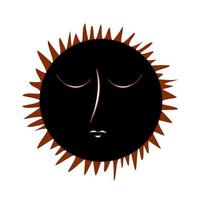 imagem do sol no estilo de gravuras medievais. ilustração vetorial vetor