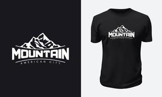 design de camiseta de montanha ao ar livre vetor