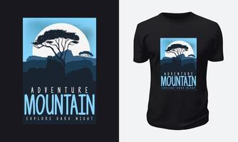 design de camiseta de montanha ao ar livre vetor