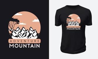 design de camiseta de montanha ao ar livre vetor