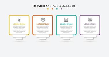 modelo de infográficos de negócios de quatro etapas vetor