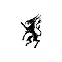 arte de dragão para tatuagem ou ícone em fundo branco vetor