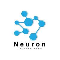 design de logotipo de neurônio vetor ilustração de células nervosas marca de saúde de dna molecular
