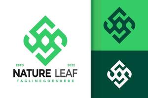 design de logotipo de folha de natureza inicial, vetor de logotipos de identidade de marca, logotipo moderno, modelo de ilustração vetorial de designs de logotipo