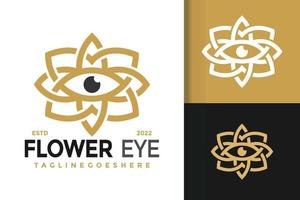 design de logotipo de olho de flor de lótus, vetor de logotipos de identidade de marca, logotipo moderno, modelo de ilustração vetorial de designs de logotipo