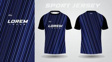 design de camisa esportiva de camisa azul preta vetor
