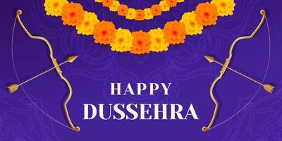 ilustração de banner horizontal feliz dussehra vetor