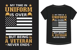 design de camiseta do dia do veterano vetor