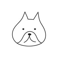 cão bulldog em estilo cartoon sobre fundo branco. imagem vetorial isolada para uso em impressão ou web design vetor