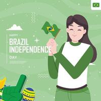 ilustração do conceito do dia da independência do brasil vetor