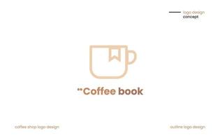 logotipo do livro de café vetor