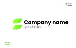 um logotipo ou pode ser usado como um ícone ecologicamente correto da empresa. fesign de logotipo simples com cor verde gradiente vetor