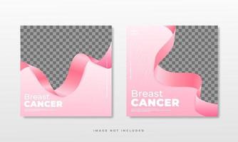 mês de conscientização do câncer de mama para modelo de postagem de mídia social vetor