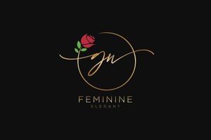 monograma de beleza de logotipo feminino inicial gw e design de logotipo elegante, logotipo de caligrafia de assinatura inicial, casamento, moda, floral e botânico com modelo criativo. vetor