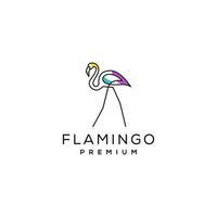 design de conceito do logotipo do flamingo. ilustração vetorial de arte de linha vetor