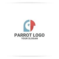 design de logotipo p cabeça para vetor de pássaro papagaio,