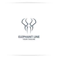vetor de design de logotipo de linha elefante,