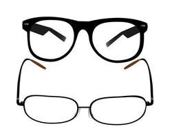dois óculos pretos para os olhos em um fundo branco vetor
