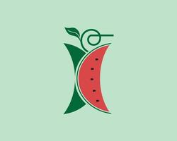 design de vetor de logotipo de suco de melancia