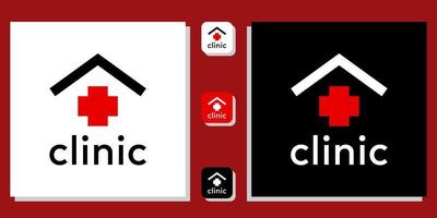 definir símbolo de telhado hospital clínica farmácia dentista serviço design de logotipo vetor