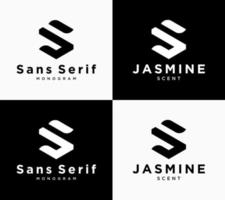 letra js sj us monograma alfabeto estilo identidade marca design de logotipo elegante vetor