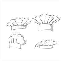 conjunto de ilustração vetorial de chapéu de chef. cozinhe o sinal e o símbolo do uniforme. vetor
