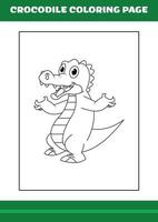 crocodilo para colorir. ilustração de crocodilo de desenho animado para livro de colorir vetor