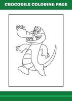 crocodilo para colorir. ilustração de crocodilo de desenho animado para livro de colorir vetor