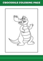 crocodilo para colorir. ilustração de crocodilo de desenho animado para livro de colorir vetor