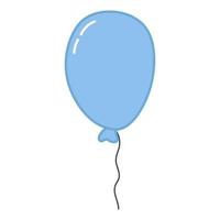 balão azul em estilo cartoon. ilustração desenhada à mão. vetor isolado no fundo branco.