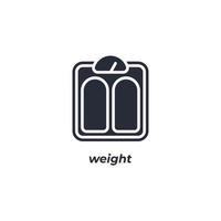sinal de vetor de símbolo de peso é isolado em um fundo branco. cor do ícone editável.