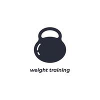 ícone de vetor de treinamento de peso. sinal plano preenchido para conceito móvel e web design. símbolo, ilustração do logotipo. gráficos vetoriais