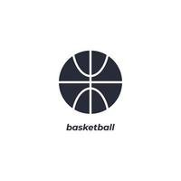 sinal de vetor de símbolo de basquete é isolado em um fundo branco. cor do ícone editável.