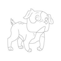 página para colorir de cachorro e design de contorno de animal para quem ama cachorro vetor