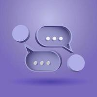 3d renderização de comunicação de bolha de fala de bate-papo