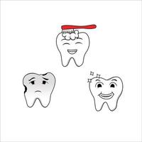 conjunto de caracteres de saúde do dente. cuidados médicos para o dente. vetor