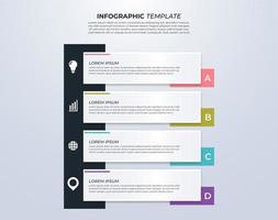 design infográfico com 4 etapas para visualização de dados, diagrama, relatório anual, web design, apresentação. modelo de negócios vetoriais vetor