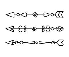 setas para ilustração de linha decorativa de cartão vetor