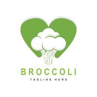 design de logotipo de brócolis, vetor de vegetais verdes, papel de parede de brócolis, marca de produto de jardim de ilustração de supermercado de vegetais