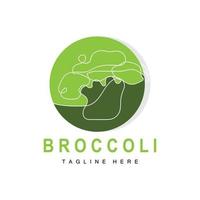 design de logotipo de brócolis, vetor de vegetais verdes, papel de parede de brócolis, marca de produto de jardim de ilustração de supermercado de vegetais