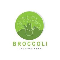 design de logotipo de brócolis, vetor de vegetais verdes, papel de parede de brócolis, marca de produto de jardim de ilustração de supermercado de vegetais