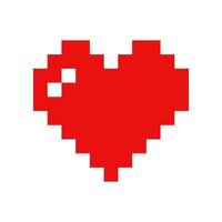 vetor de arte de pixel de coração isolado