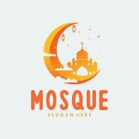 vetor de design de modelo de logotipo de mesquita