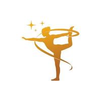 design de modelo de logotipo de ilustração de ioga vetor