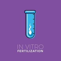 um esperma dentro de um tubo azul. fertilização in vitro. ilustração vetorial isolado. vetor