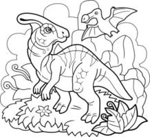 dinossauro pré-histórico parasaurolophus, vetor