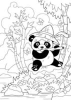 pequeno panda fofo vetor