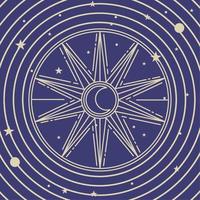 astrologia estrela e lua vetor