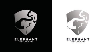 design de ilustração de logotipo de elefante com vetor premium de conceito criativo