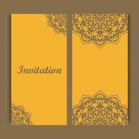 design de cartão de convite mandala.design de modelo de cartão floral. vetor